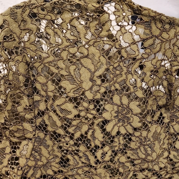J CREW olive green lace top with built in cami size 2 - Picture 10 of 14